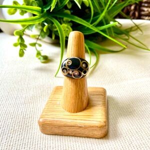 New 18k Gold Vermeil Over 925 Sterling Silver Swarovski Crystal Ring